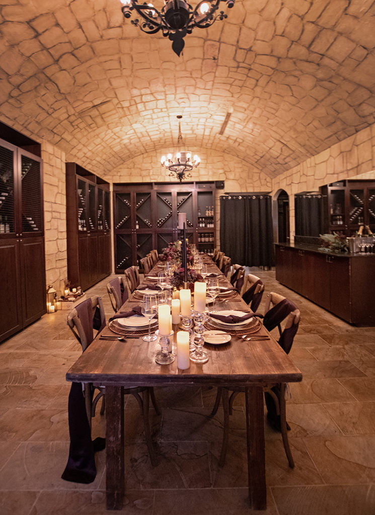 Cozy, Wine Cellar Reception Juliette Collection Suite Whimsy Design Studio